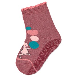 Sterntaler Baby Girl Tile Socks Baby Glitter Speedster Soft Mouse Stockings - Tile Non-Slip Socks Baby - with Full Plush, Light red mottled