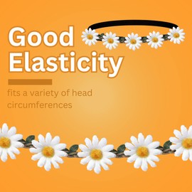 Daisy Floral Flower Crown, Boho Festival and Wedding Hairpiece, Bulk Pack for Parties, One Size Fits Most, (Pack of 10)