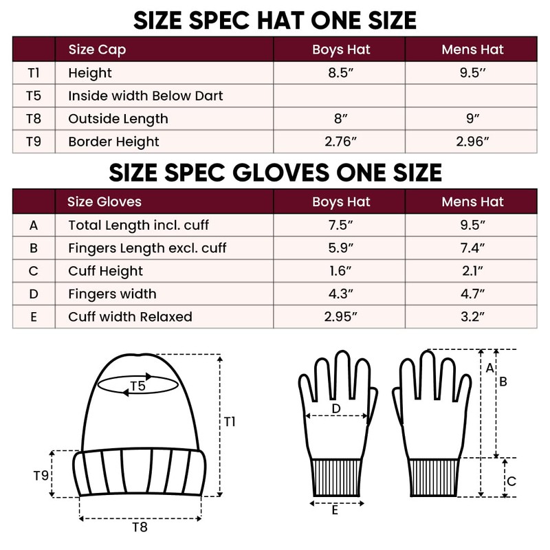Ultra Game - Gorro de Invierno súper Suave con Guantes
