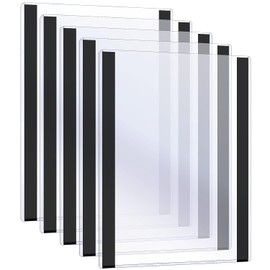 5 Soportes Magnéticos Rígidos de Letreros de 8 1/2 x 11 Pulgadas Marcos Magnéticos Soporte de Papel de Plástico Transparente con Bordes Magnéticos Portadocumentos para Tamaño Carta Oficina (5)