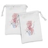 Lunarable Retro Fabric Pouch Set of 2, Silhouette of Lady
