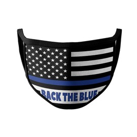 Police BACK THE BLUE Face Mask | Policeman Flag Facemask | Thin Blue Line Face Mask | Police Flag Themed Flag Face Mask | Comfortable, Washable