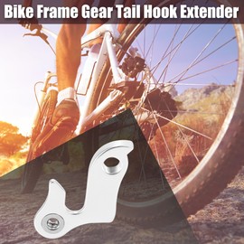 X AUTOHAUX 2pcs Bicycle Rear Derailleur Hanger Extender Bike Frame Gear Tail Hook Extender Silver Tone