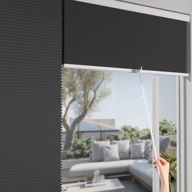 MYshade Draw Rod For Cordless Window Shades and Blinds,Roller Shades, Zebra Shades, Cellular Shades, Aluminum Rod, Easy to Pull The Shade Up and Down, 1Pack, White.