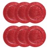 6 Embossed Decorative red Round Charger Plates Christmas Xmas Dining