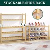 Smiry Bamboo Shoe Rack for Closet, 6 Tier Wooden Stackable