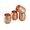 ANCIENTIMPEX 4 x Pure Copper Tumblers (99.74%) Hammered for Ayurveda