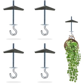 4 Pcs Carbon Steel Plasterboard Ceiling Hooks Spring Toggle Wing Bolts Hanger Wall Ceiling Installation Cavity Wall Fixing Anchors Ceiling Hook Heavy Duty Swag Hanging Plants