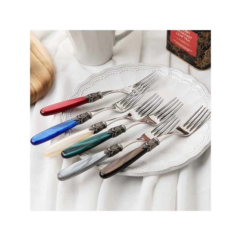 D&amp;D Roma Dessert Fork Choose 1, Dark Green Pearl O172