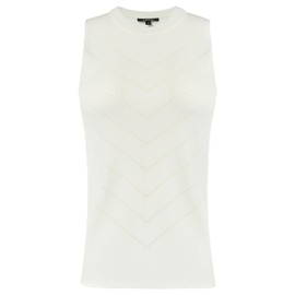 comma Women's Sweater Vest, White-0120