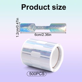 2 Rolls/1000pcs Jewelry Price Tags Stickers, Iridescent Paper Blank Jewelry Price Tag Label Self Adhesive Jewelries Tags Roll for Selling Bracelet Ring Earring Necklace Display