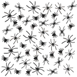 120Pcs Halloween Black Fake Plastic Spiders, Scary Halloween Decorations