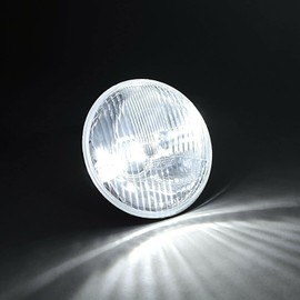 Octane Lighting 5-3/4" OEM Retro Stock Style Glass Metal Low/High Beam Headlight LED 4000Lm H4 Light Headlamp Pair (G5 LED Bulbs, 5.75")