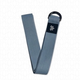 Holy Health Yoga Strap 8ft with Metal D-Ring – Cotton Stretching Belt for Yoga, Pilates and Rehab ( GRAY)