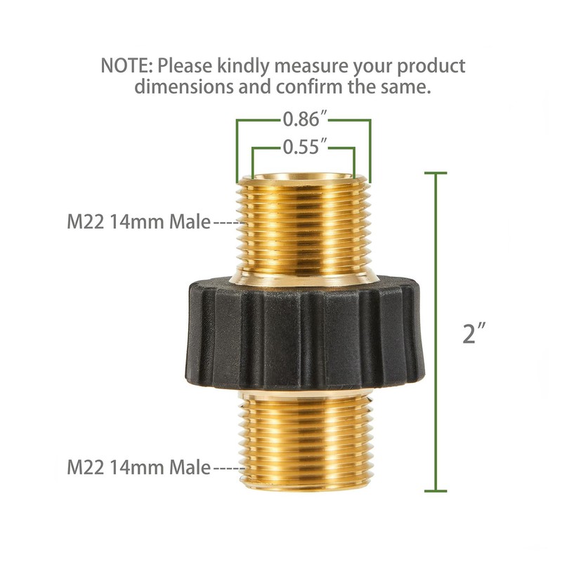 Maxmoral Pressure Washer Hose Quick Couplings M22 Metric Male Connector