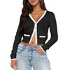 LEEDYA Womens Button Down Sweaters Open Front Short Cropped Cardigan