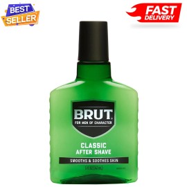 Brut Classic After Shave for Men - Absorbs Quickly to Clean and Tone Skin - 5 oz
