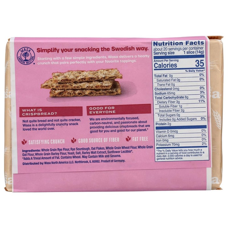 Wasa Multi Grain Whole Grain Crispbread, 9.7oz (Pack of 3)