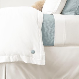 Primpins Duvet Clips - Classic Linen - 20 Colors Available - Double Sided Pin Fasteners - Prevents Comforter from Shifting in Cover (Set of 4, Dusty Blue)