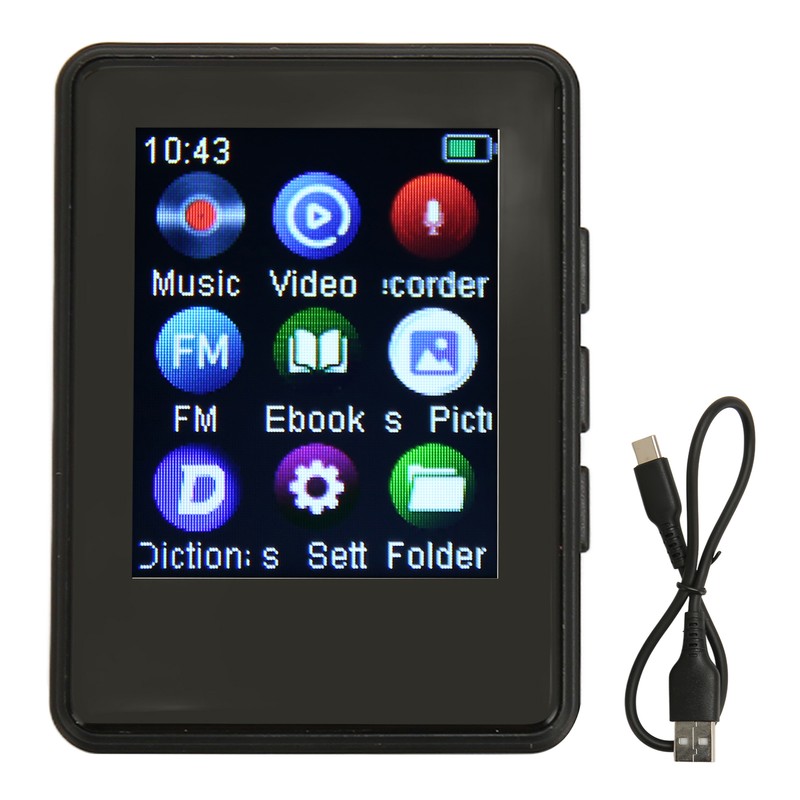 MP3 Player Bluetooth 5.0 HiFi Sound 1.77in Full Touch Screen