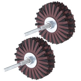 uxcell 2pcs Abrasive Cloth Flap Wheel Sanding Star 1/4-Inch Shank for Woodworking Root Carving Furniture Polishing 180 Grit