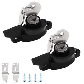 Zonadah Kitchen Cabinet Door Handle Zinc Alloy Doors Security Window Lock Window Door Lock Sash Jammer Windows Security Lock with Key Handle Door Handle (Color: Black, Type: Left)