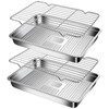 GIUOIDUO Stainless Steel Baking Tray with Grill,(3 trays and 3