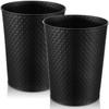 Suclain 2 Pcs Small Bathroom Trash Can—Small Black Metal Trash