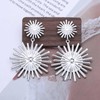 Inateannal Punk Sunburst Dangle Earrings - Silver Large Sun Earrings