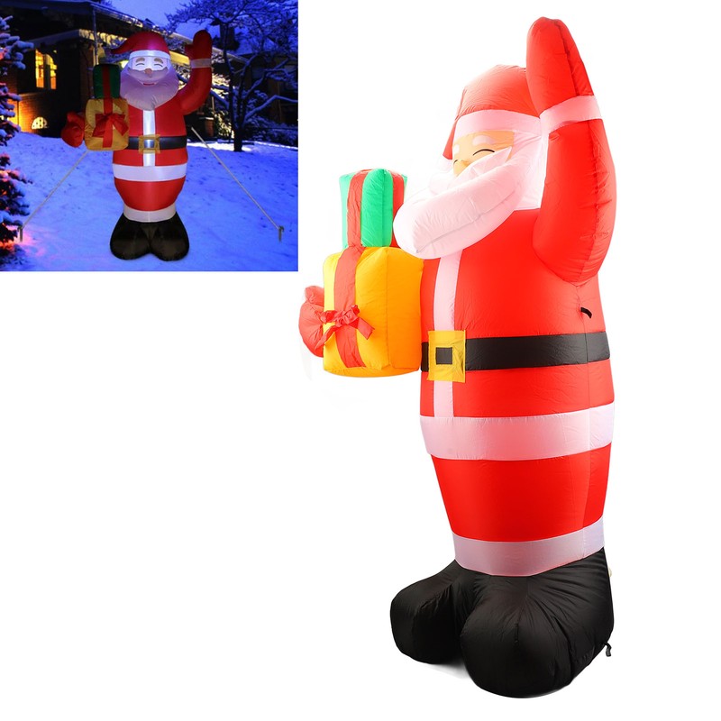 4.92ft Inflatable Outdoor Santa Decoration with Built in LEDs for