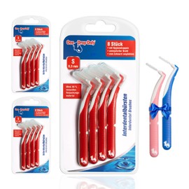One Drop Only® - 3 x Blister Pack of 8 Interdental Brushes 0.5 mm (S) + 2 Interdental Brushes Free for Testing (XS & M) / Interdental Brush for Interdental Cleaning / Best Oral Hygiene with Dental