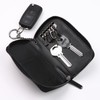 Blanze Men's Italian Carbon Leather Key Case, Round Zipper, Compatible