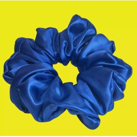 Jumbo XXL Jumbo Women Charmeuse Satin Scrunchie Elastic Hairbands Hair Ties XXL royal - Royal Blue