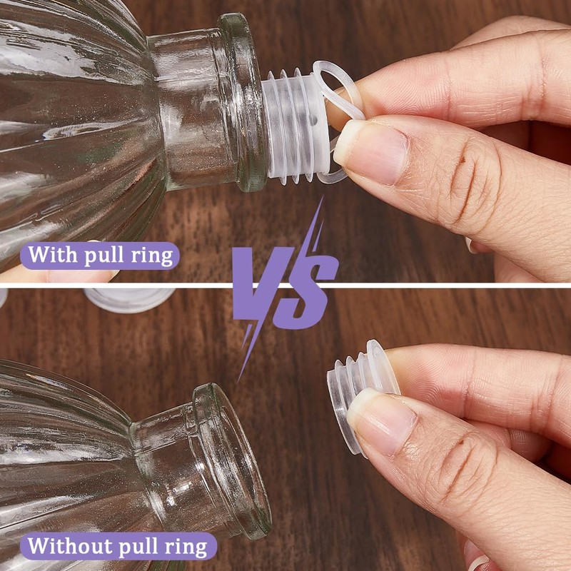 GORGECRAFT 50PCS 5 Sizes Clear Plastic Stopper with Pull Tab