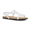 Geox Girls' D Brionia Low A Flat Sandal, White