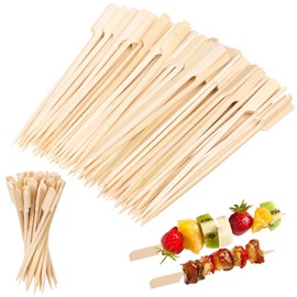 6Inch Bamboo Skewers for Appetizers,100Pcs Bamboo Paddle Picks,Wooden Appetizer Skewers for Fruit Kabobs,Wide Flat Paddle Bamboo Wood Picks for Cocktail,Barbecue Snacks,Fondue,Marshmallow