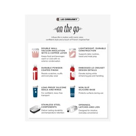 【Red Dot Design Award 2025 Recipient】Le Creuset Stainless Steel Vacuum Insulated Soup Jar Lunch Jar 500ml Cherry Red Easy to Wash Simple Maintenance On the Go Portable Convenient