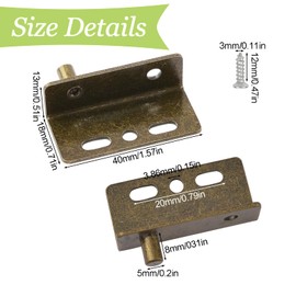 UFURMATE Iron Pivot Hinge, 4 Pairs Concealed Shaft Cabinet Door Pivot Hinges Cabinet Wood Door Hinges with Pin Door Hinges with Socket for Cantilever Wooden Door (Bronze)