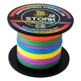 Stork HDx8 8-Way Braided Premium Fishing Line 600 m (Multicoloured, 20 lbs / 9.1 kg / 0.18 mm)