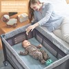 5 in 1 Multifunctional Pack and Play,Qutanix Foldable Baby Crib