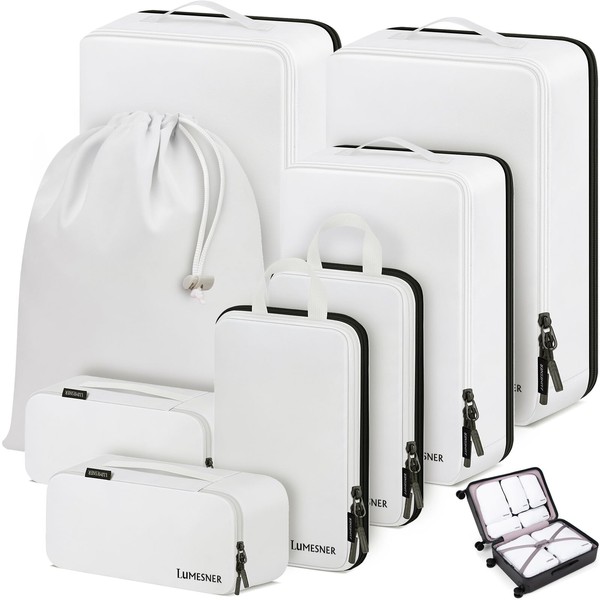 Compression Packing Cubes, Lumesner 8 Set Travel Packing Cubes for
