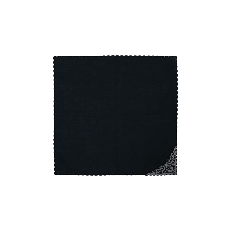 Laura Ashley 05608004 Women's Handkerchief Embroidered Handkerchief, Black