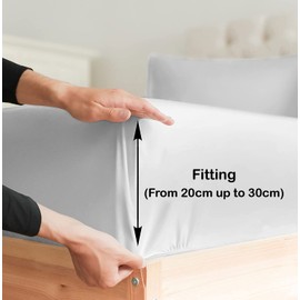 Rever Superking bed sheet - Soft Brushed Microfiber & Wrinkle Fade Resistant Extra Deep 30cm- All Around Elastics – (OEKO-TEX Certified) (Super King, White)