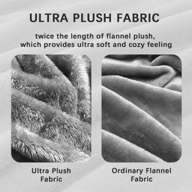 Whale Flotilla Cuddly Blanket, Fluffy Blanket, Warm Fleece Blanket, Sofa Blanket, Bedspread, Super Soft and Cuddly, 220 x 240 cm, Grey