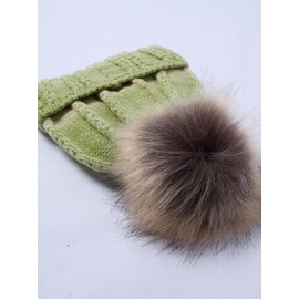 NATUST Womens Hat Scarf Gloves Set Winter Thicken Knitted Beanie Soft Long Scarf Touchscreen Gloves Lining Thermal Pom Pom Hats Green