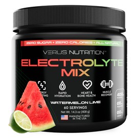 VERUS NUTRITION Electrolytes Powder No Sugar- Zero Calorie Hydration Powder | Sugar Free Electrolytes for Fasting, Keto & Vegan | Natural Ingredients Electrolyte Mix, 60 Servings