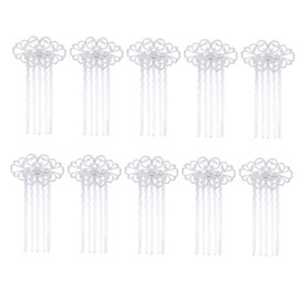 FOMIYES Flower Hair Comb Set 10pcs Headdress Hair Accessories Silver for Weddings Parties