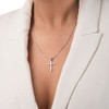 Simple Plated Cross Necklace for Women | Lightweight Adjustable Rhodium