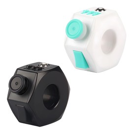 ENN LLC Fidget Rings Relax Stress Relief Set of 2 (Button Green Black)