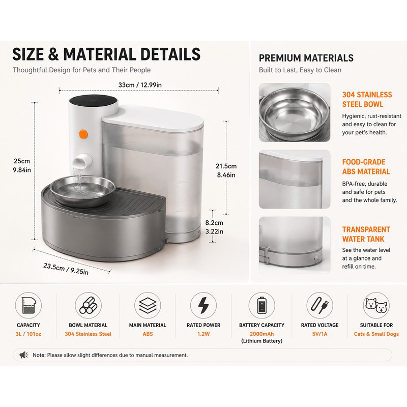 New Stainless Steel Bowl Pet Intelligent Peering Water Dispenser Automatic